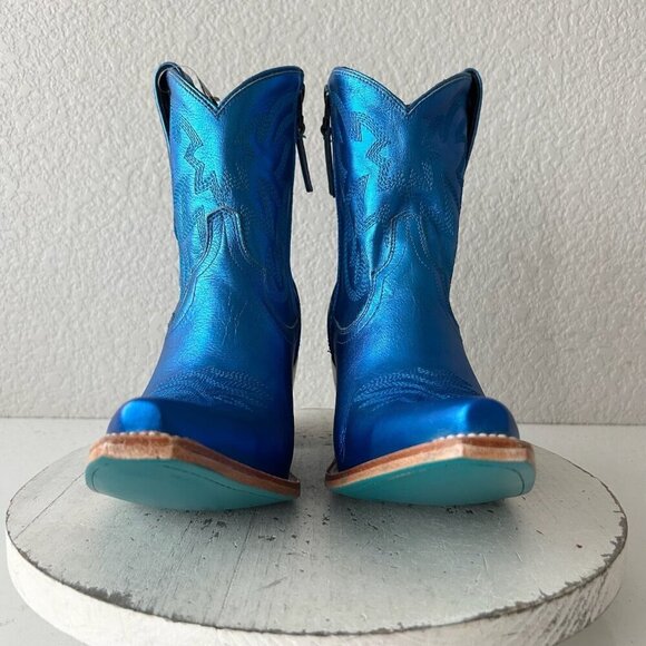 Lane SMOKESHOW Womens Cowboy Bootie 8.5 Blue Western Cowgirl Short Ankle Boots - Picture 5 of 11